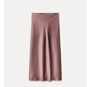 Zara silk pink skirt